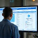 Healthcare professional reviewing data