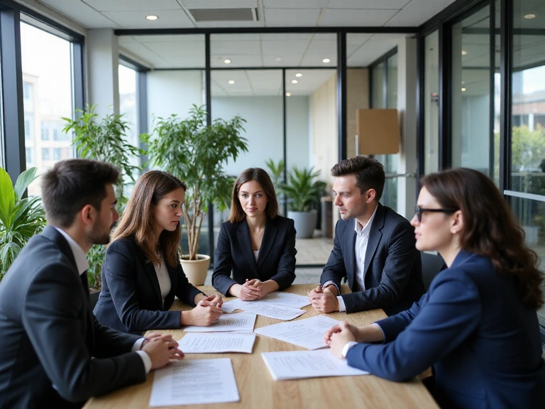 Team of professional consultants in a meeting